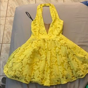 Yellow mini dress